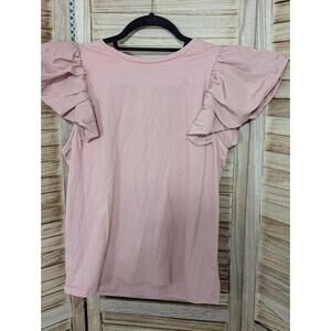 EXPRESS Size M Women's Light Pink Puff Sleeve T-Shirt
